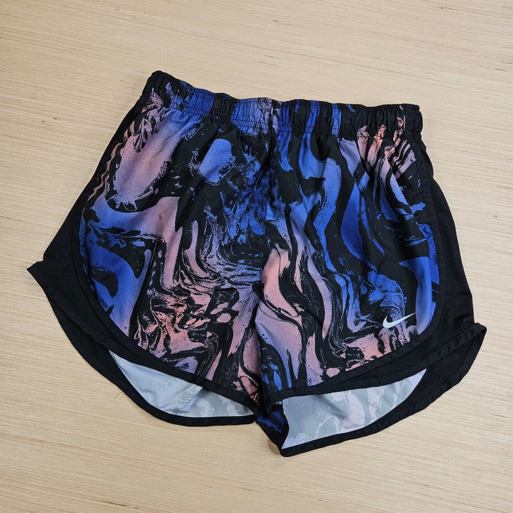 Nike ADV Running Shorts Women M Marble‎ Swirl Black Lined Dri-FIT Athletic